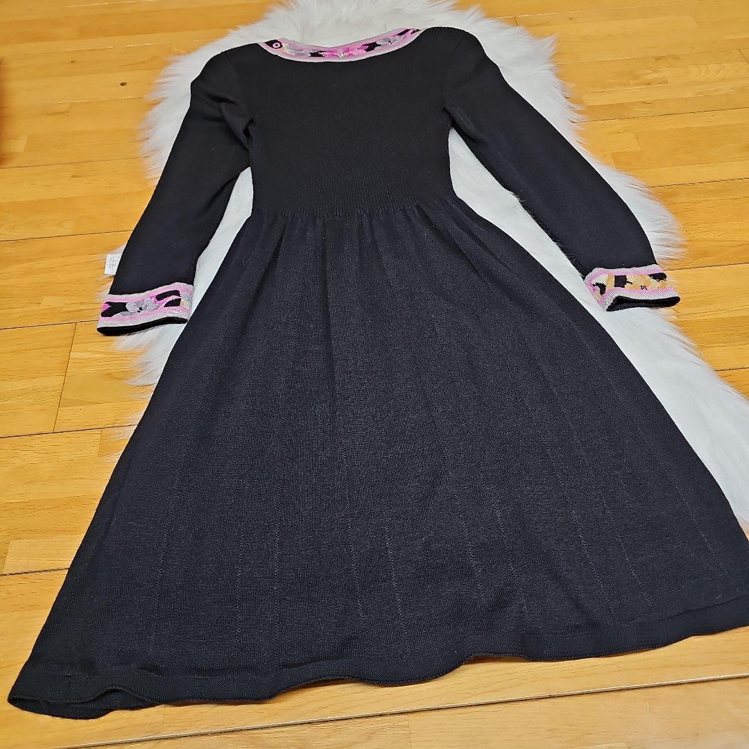 美品　LEONARD＊カミシヤ、シルク混 の上質な膝丈ワンピース