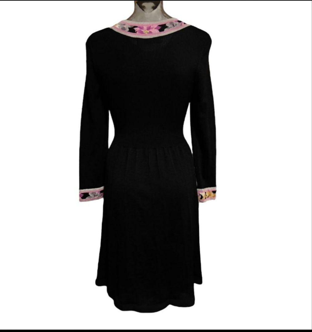 美品　LEONARD＊カミシヤ、シルク混 の上質な膝丈ワンピース