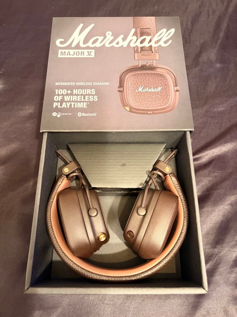 Marshall Major IV ワイヤレスヘッドフォン ブラウン