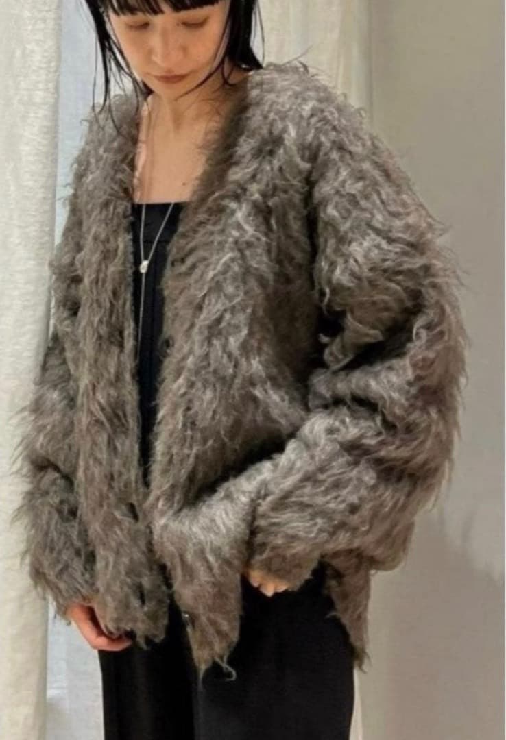 【新品未使用】STYLEMIXER⭐️ヘアリーカールニットカーデ⭐️美品