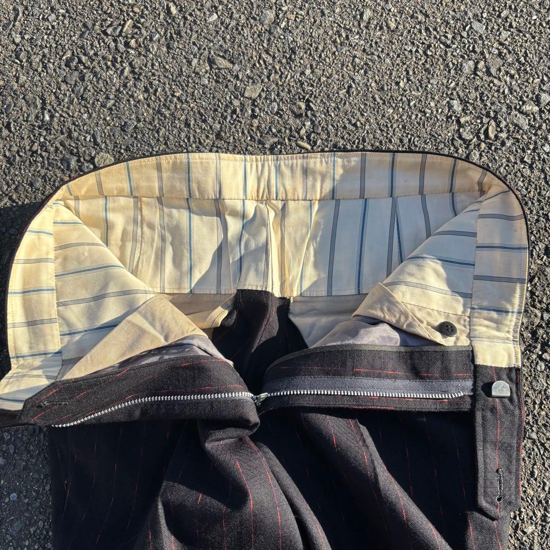 50s usa製 ストライプスラックス ウール 絣 ロカビリー アルミタロン