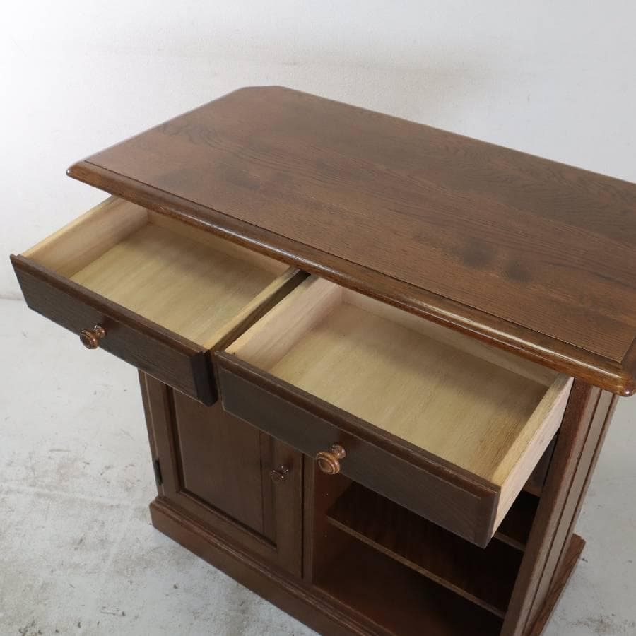 葉山ガーデン オーク材 収納付き カウンターテーブル 幅90cm ホームバー