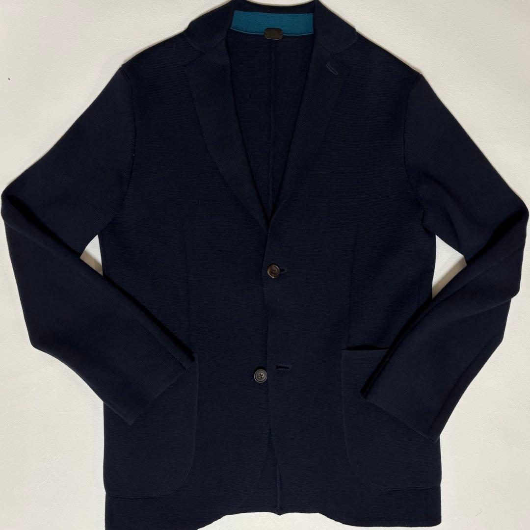 991サルタンウール ニットジャケット ネイビー 48 M相当 定価10.8万