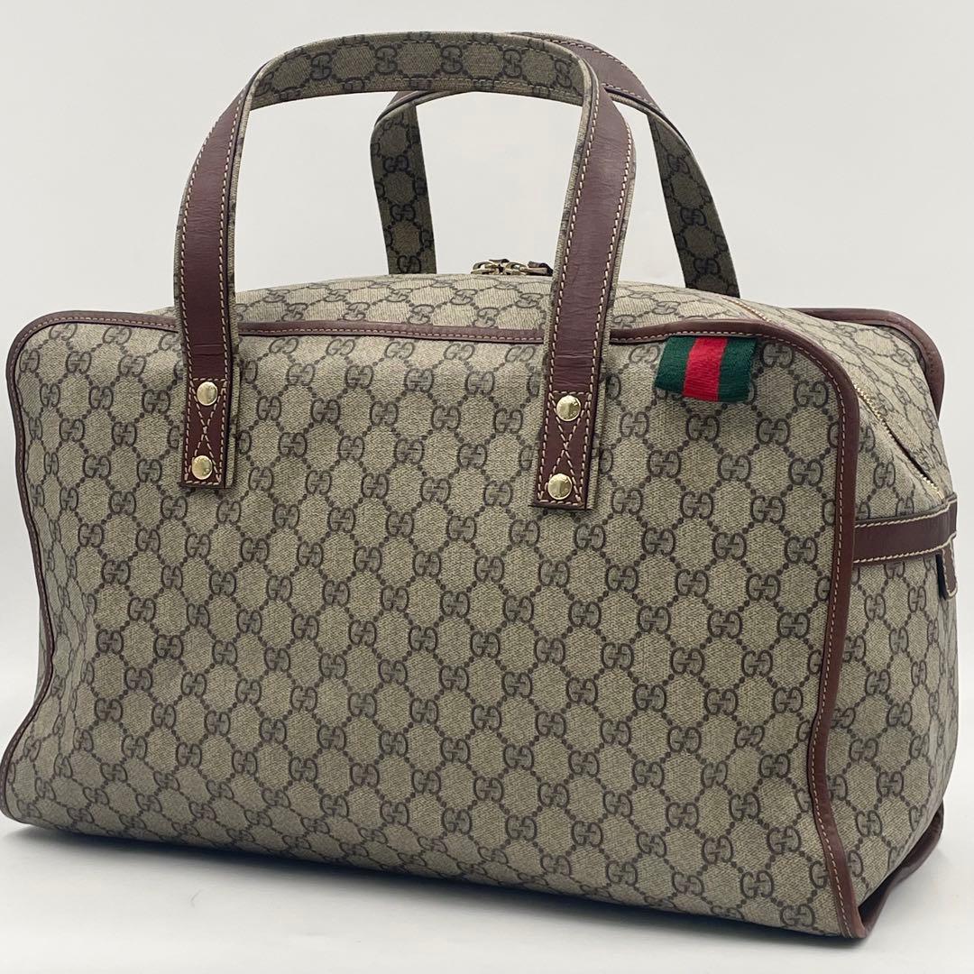 【極美品】GUCCI グッチ GGスプリーム ボストンバッグ シェリーライン
