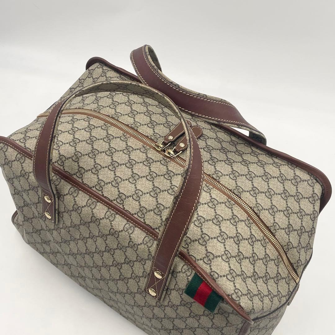 【極美品】GUCCI グッチ GGスプリーム ボストンバッグ シェリーライン