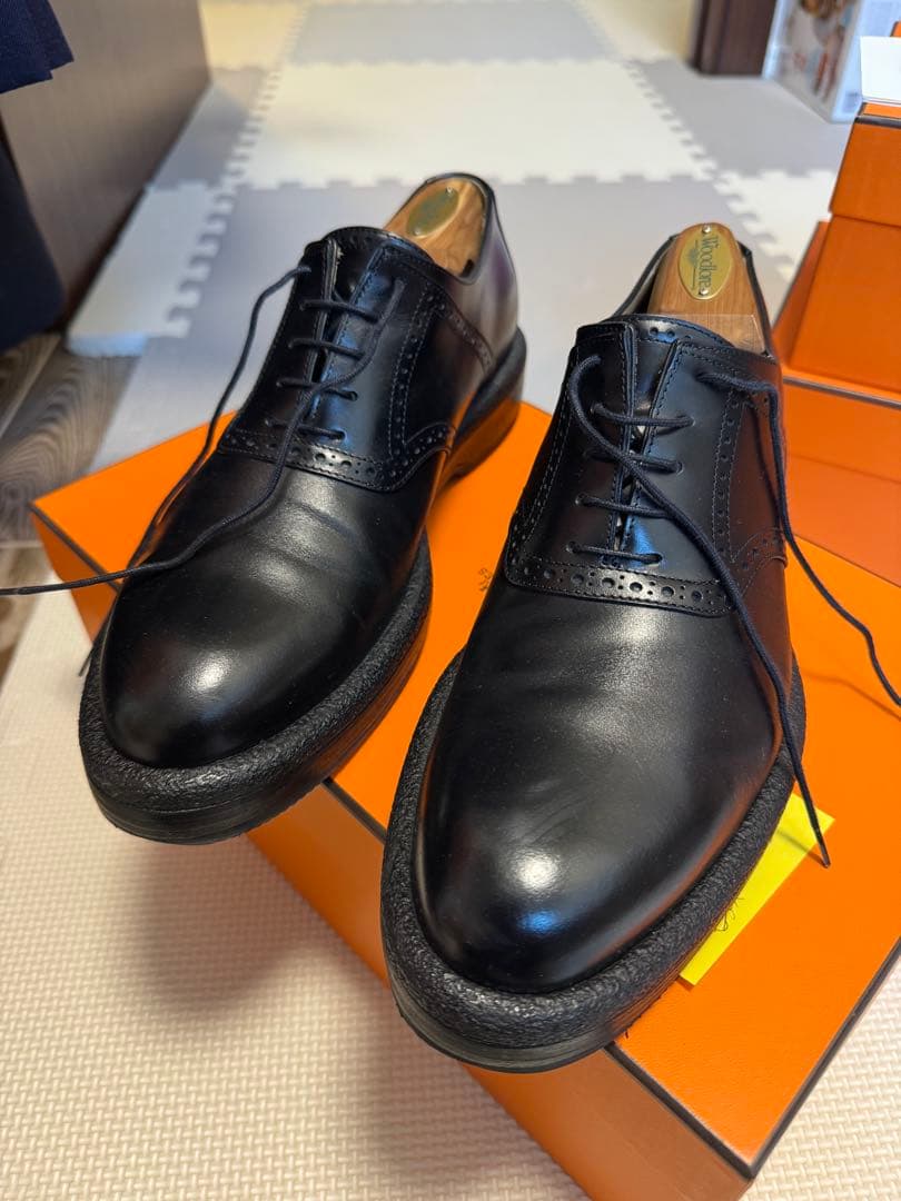 エルメス ブラックブローグレザー オックスフォード