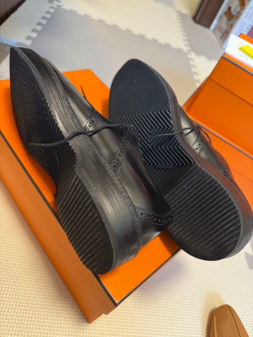 エルメス ブラックブローグレザー オックスフォード