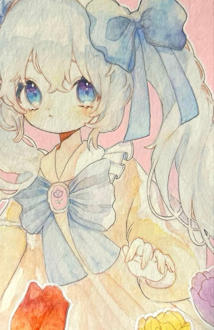 ホ*ビ様 手描きイラスト　ピンク