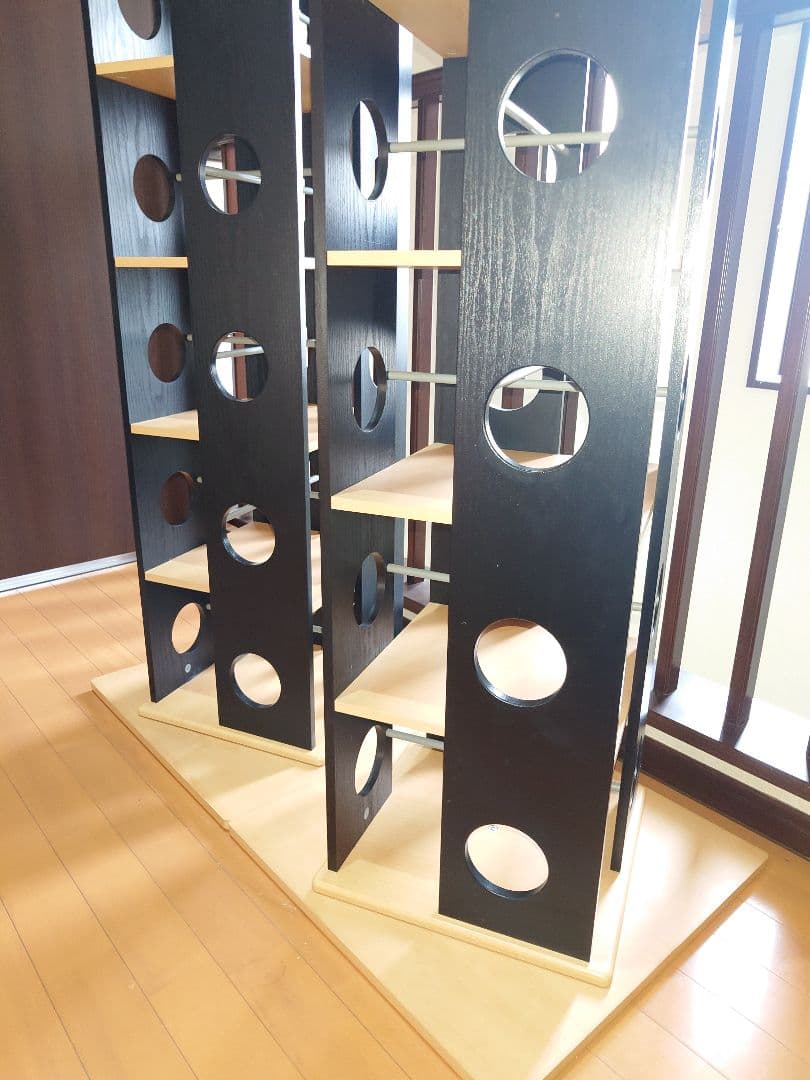 【引取り限定】2台360°回転 8段タワー多目的ラックブラック コミック 書棚