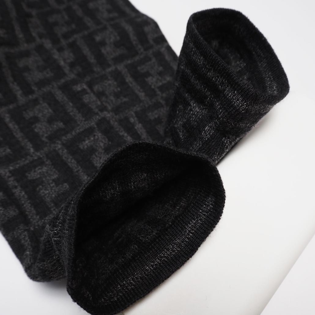 80s 90s FENDI ズッカ柄 ラビットファー ロゴ総柄ニットコート 42