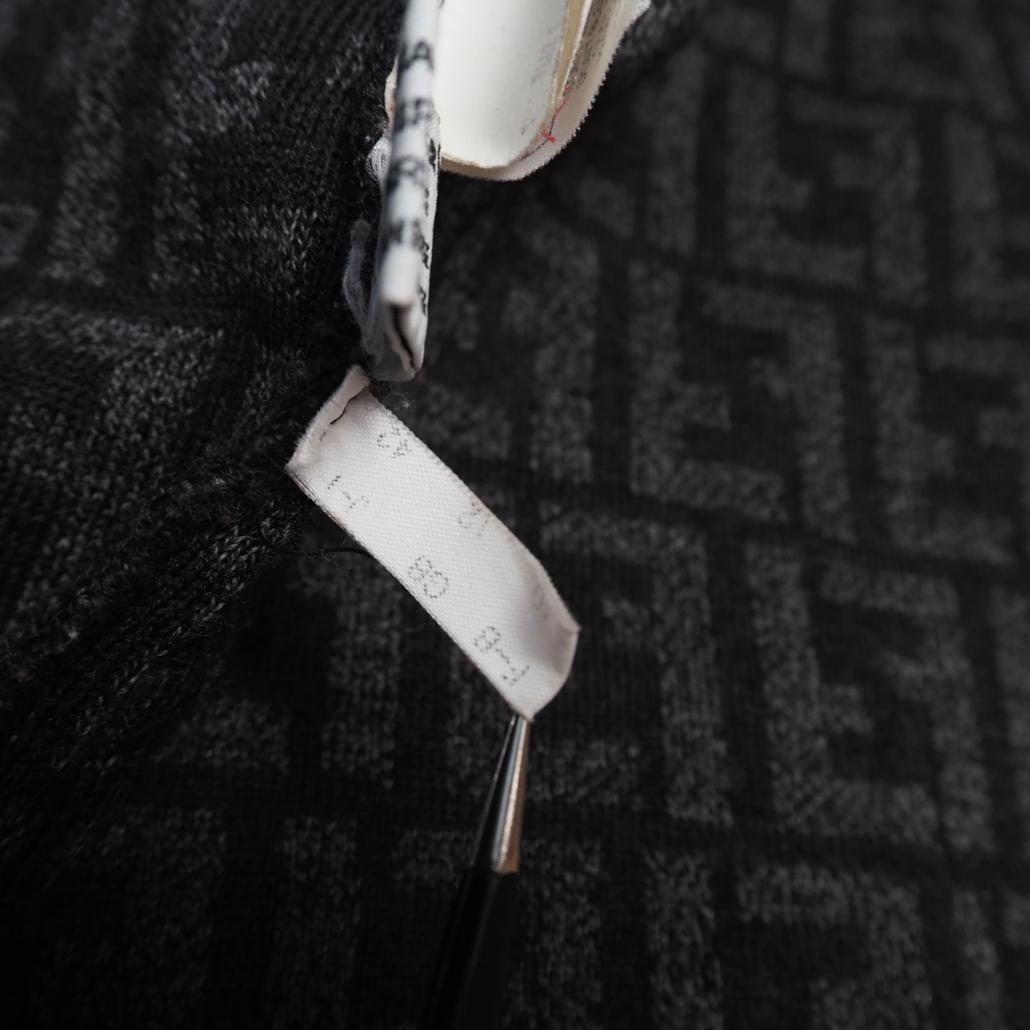 80s 90s FENDI ズッカ柄 ラビットファー ロゴ総柄ニットコート 42