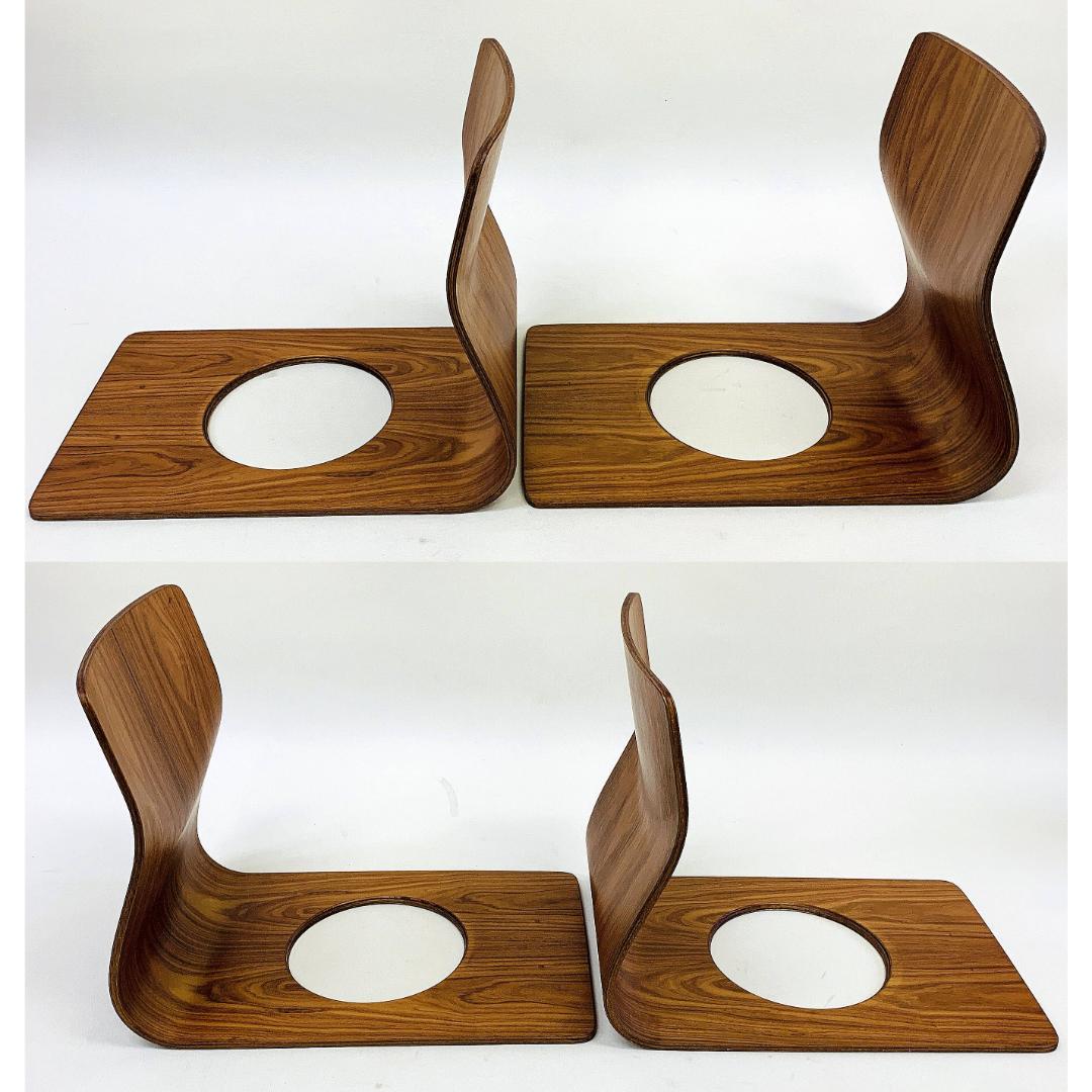 Tendo 天童木工 座椅子 2脚セット 藤森健次 曲木 ケヤキ ローズウッド②