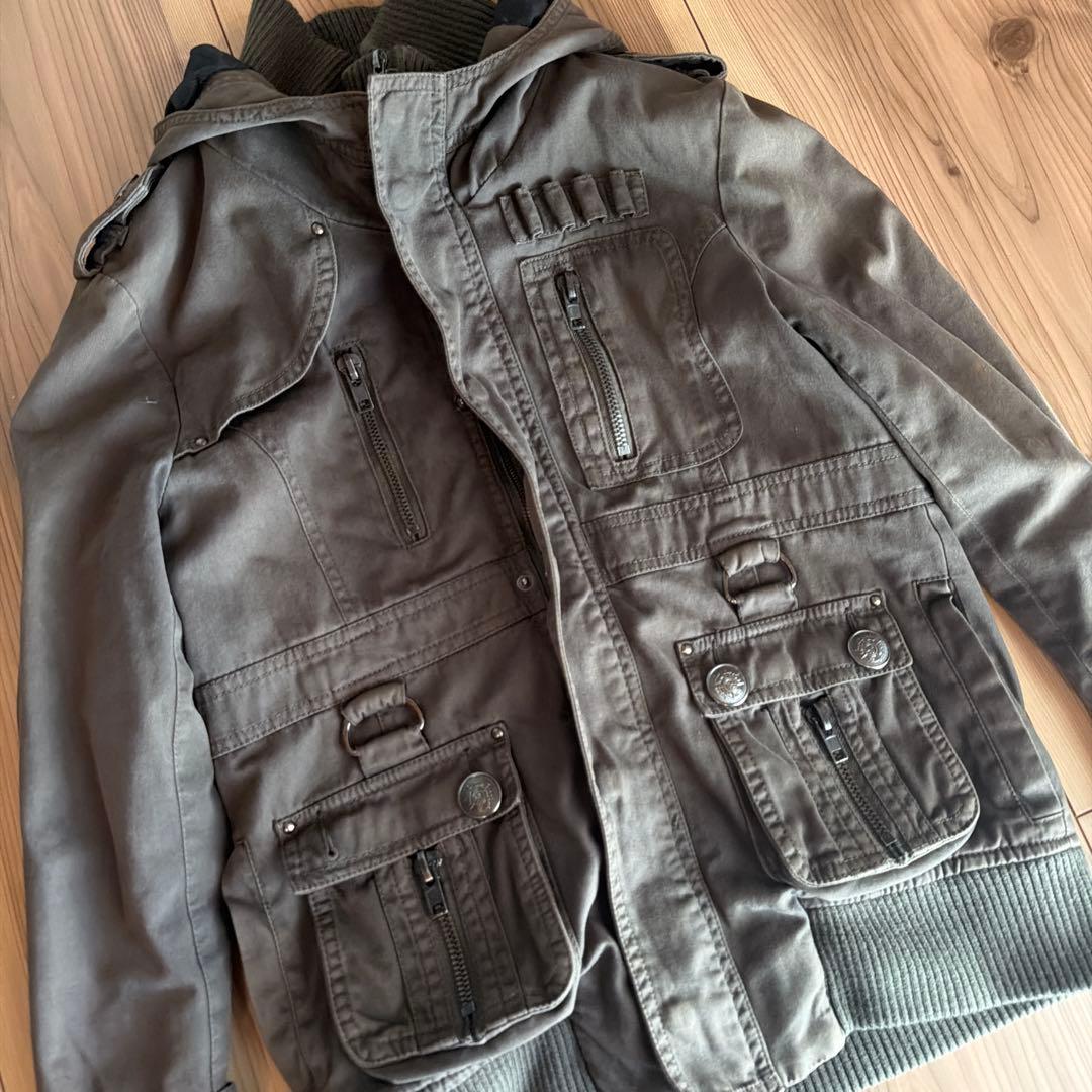 y2k darkcore グランジ 00sミリタリージャケット エディ期