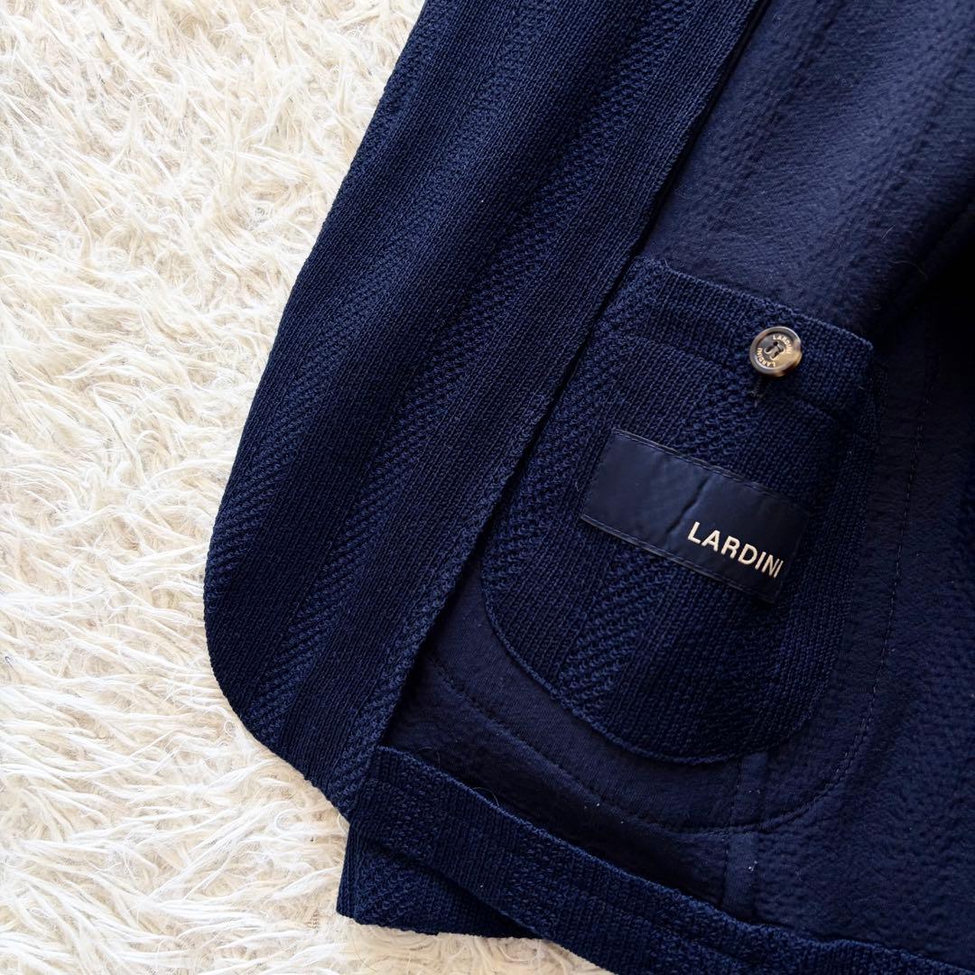 <ハンガー>LARDINI LIKNIT ネイビー ウール ジャケット 48