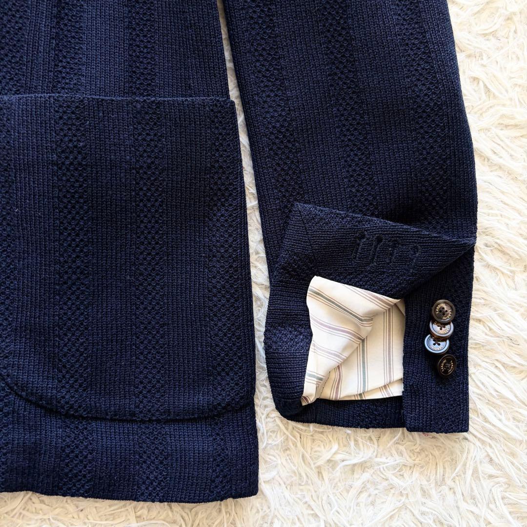 <ハンガー>LARDINI LIKNIT ネイビー ウール ジャケット 48