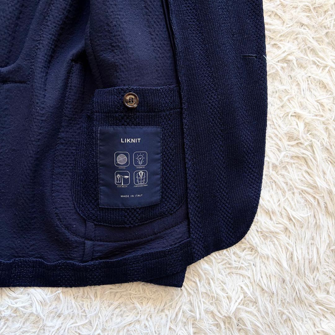 <ハンガー>LARDINI LIKNIT ネイビー ウール ジャケット 48