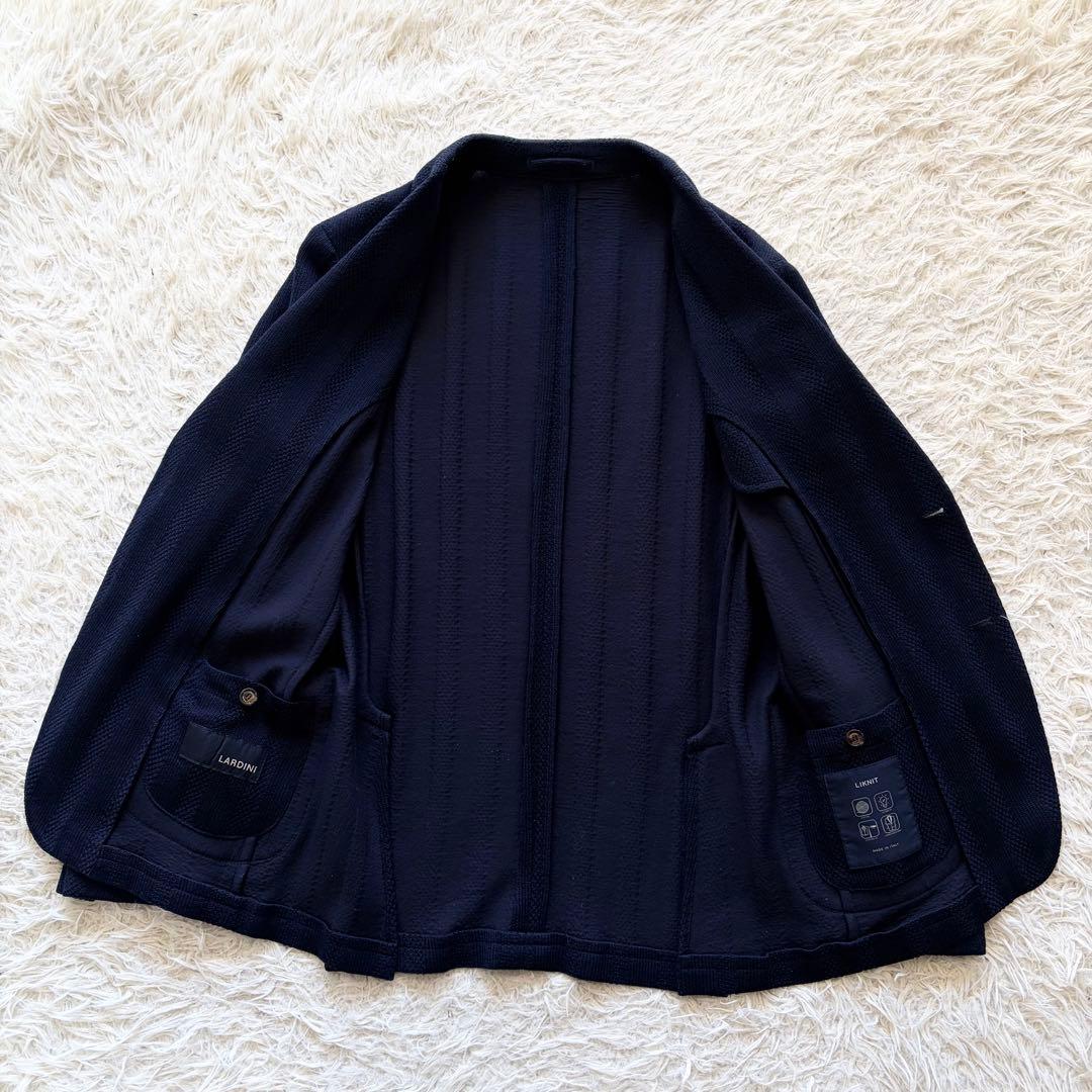 <ハンガー>LARDINI LIKNIT ネイビー ウール ジャケット 48