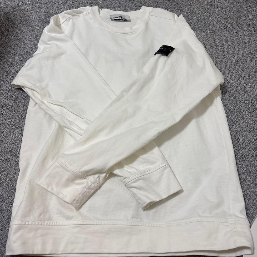 Stone  ホワイト 長袖トレーナー