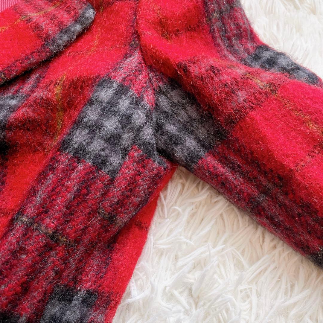 美品♡ マックスマーラ　テーラードジャケット　チェック柄　モヘヤ混　38