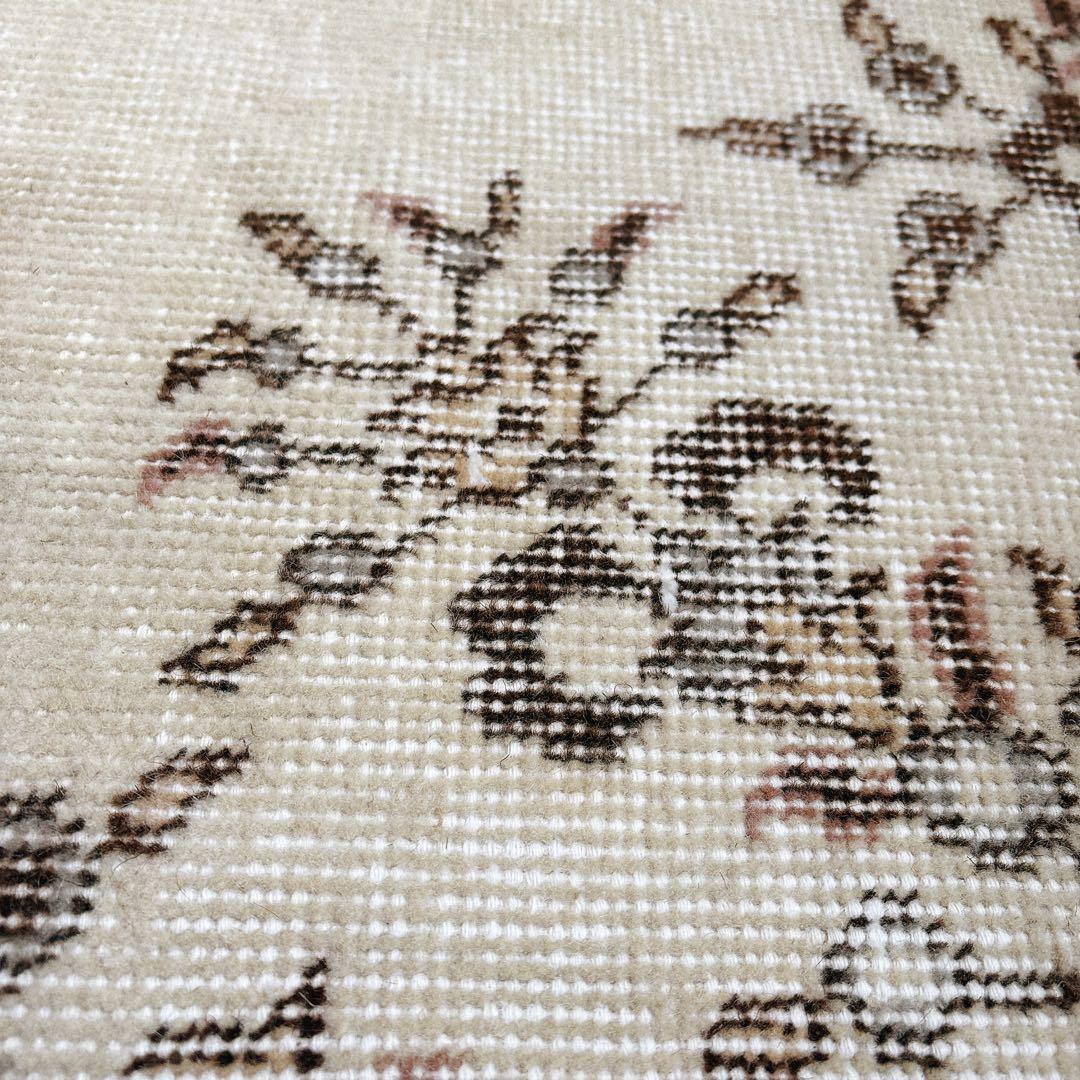 トルコ　ヴィンテージラグ　グレー　メダリオン