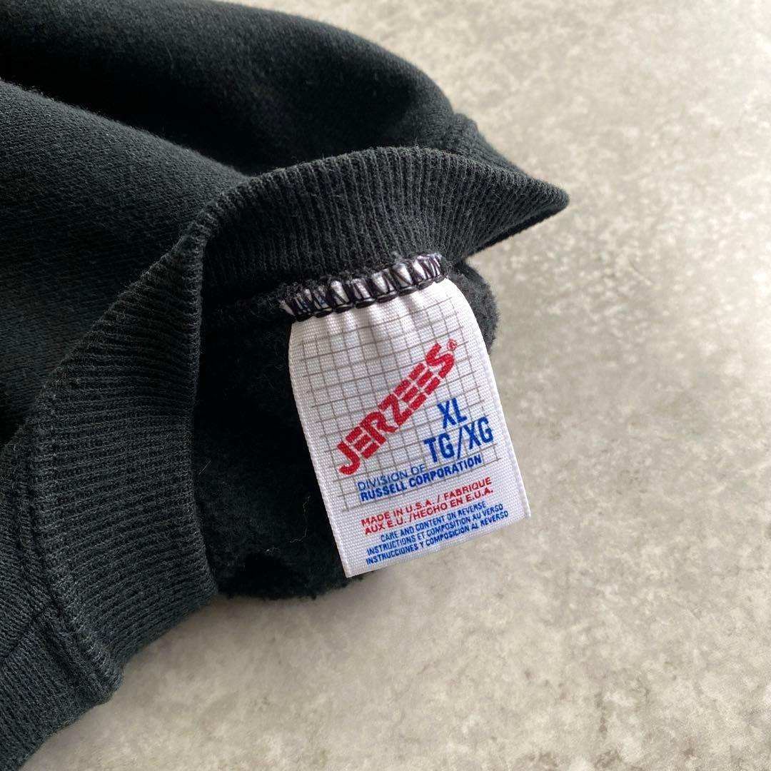 90s JERZEES 無地 スウェット シャツ USA製 黒 ブラック XL
