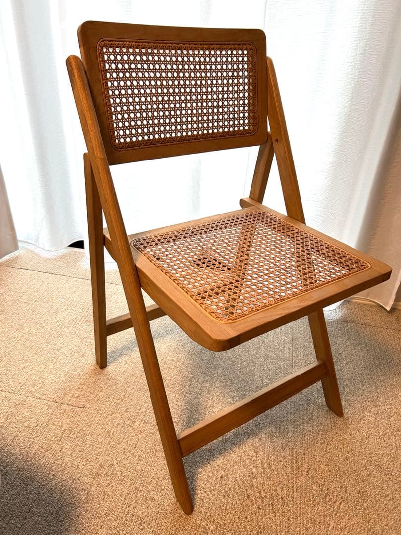 ZARA  ラタン&ウッド ラタンチェア　折りたたみ椅子　　一脚