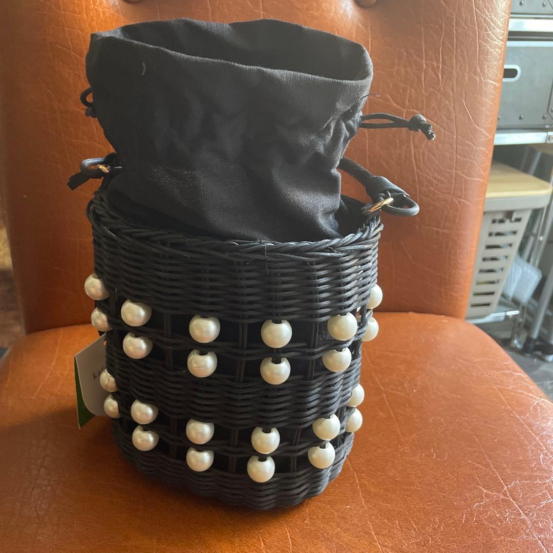 kate spade ブラック かごバッグ
