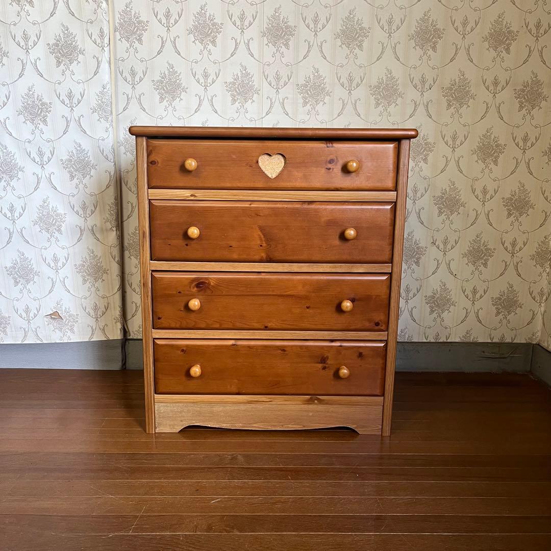 【アンティーク】② 木製 チェスト キャビネット 4杯 収納棚 箪笥 北欧レトロ