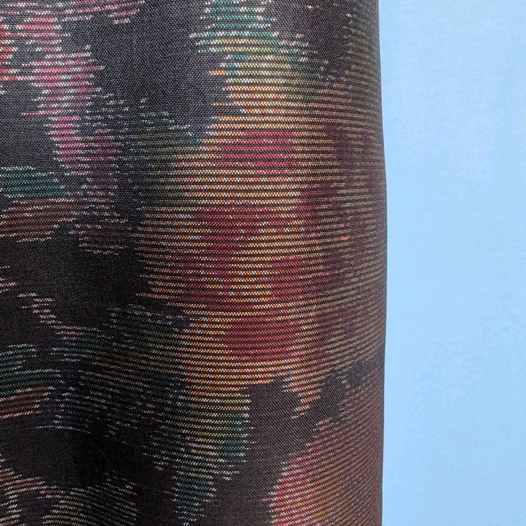 着物リメイク　やや難あり　大島紬ショールカラージレワンピース　L〜XL