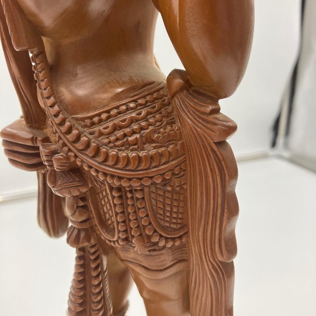 インド　白檀　木彫り　弁財天　仏教美術　仏像 骨董 木像　木製　仏教　密教