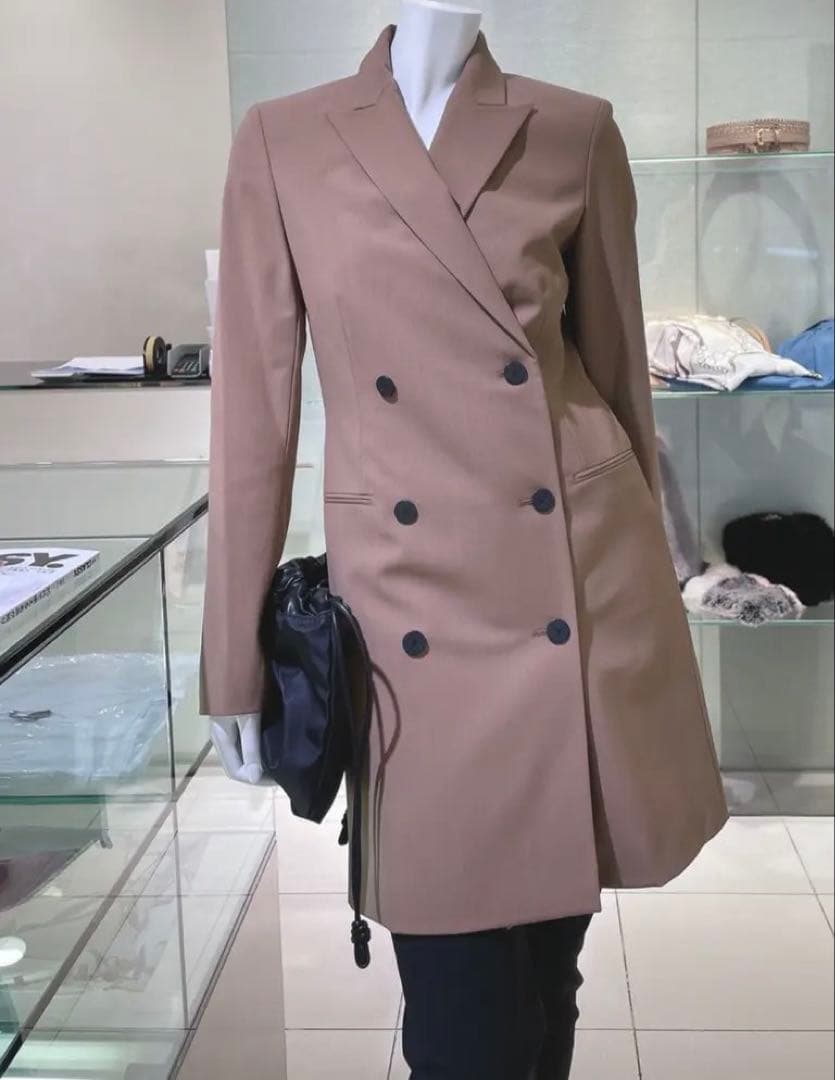 【美品】セオリー ダブルブレスト テーラードロングジャケット サイズ6