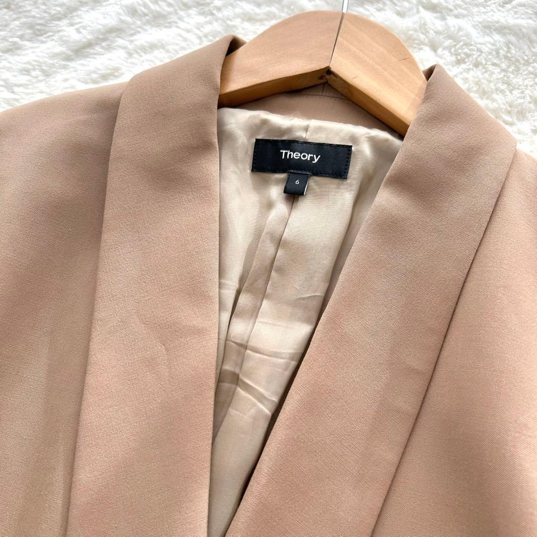 【美品】セオリー ダブルブレスト テーラードロングジャケット サイズ6