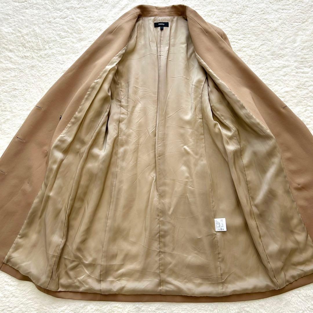 【美品】セオリー ダブルブレスト テーラードロングジャケット サイズ6