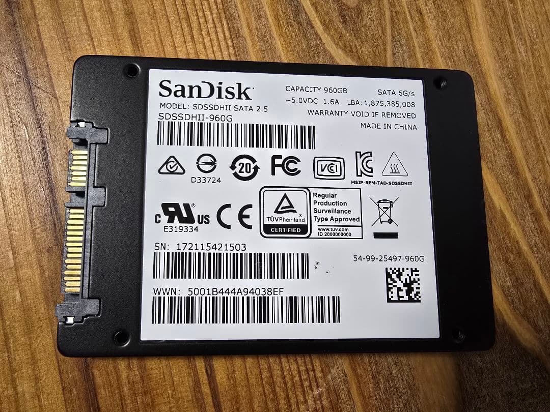【中古】SanDisk Ultra II 960GB 内蔵型SSD