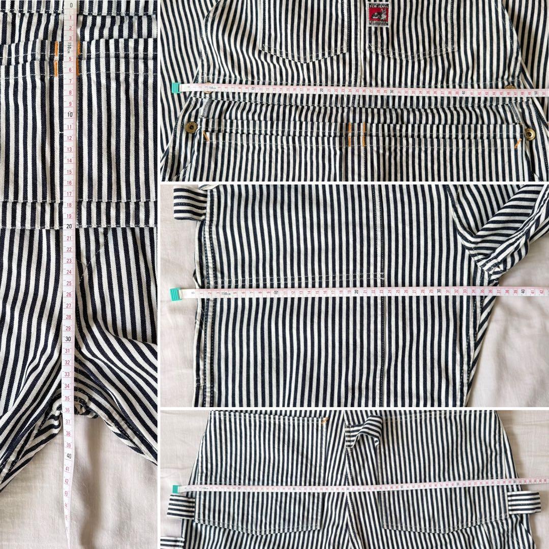 TCB jeans HANDYMANオーバーオール ヒッコリー 34 美品