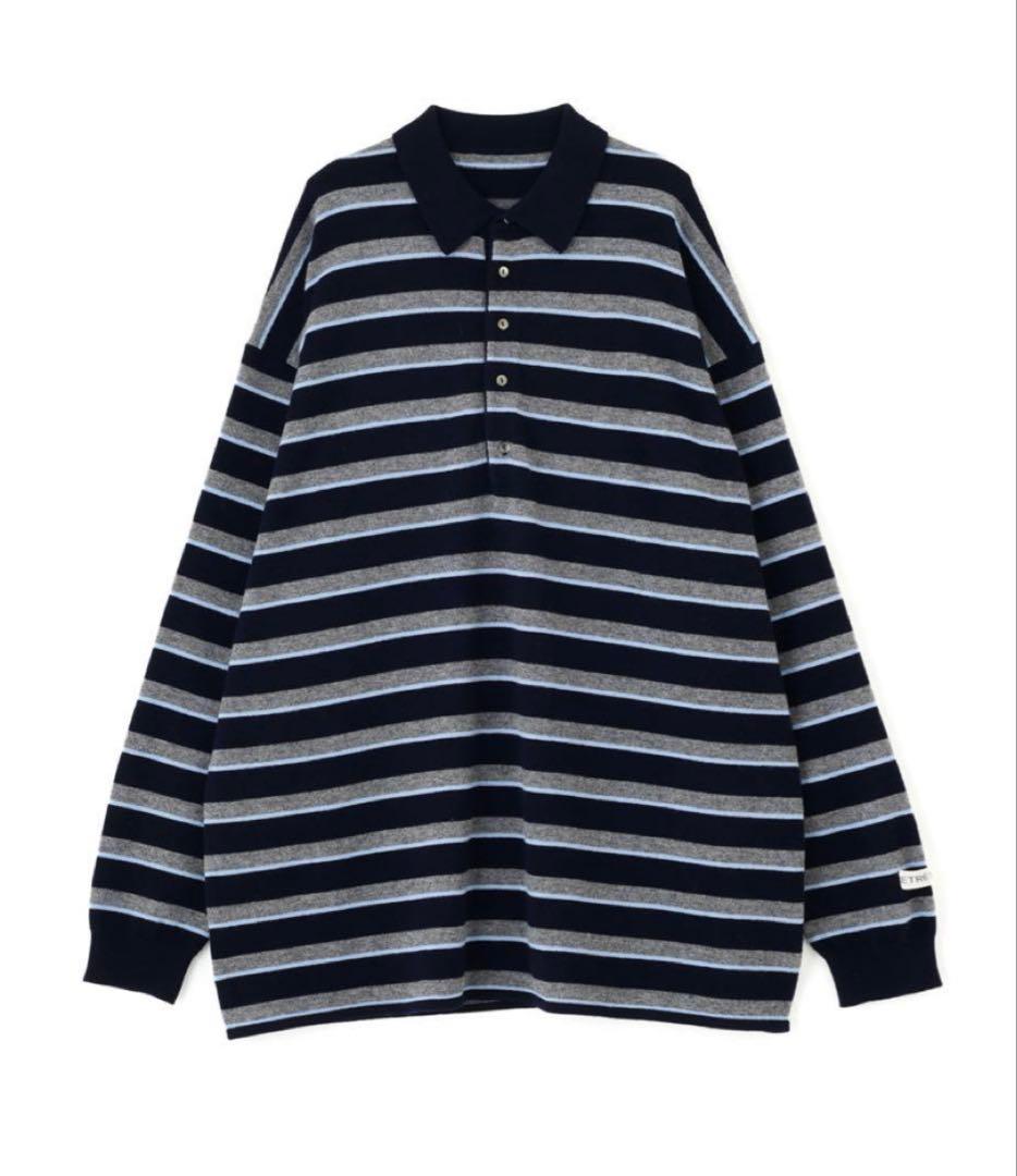 新品未開封 ETRETOKYO マルチボーダーニットポロ NAVY