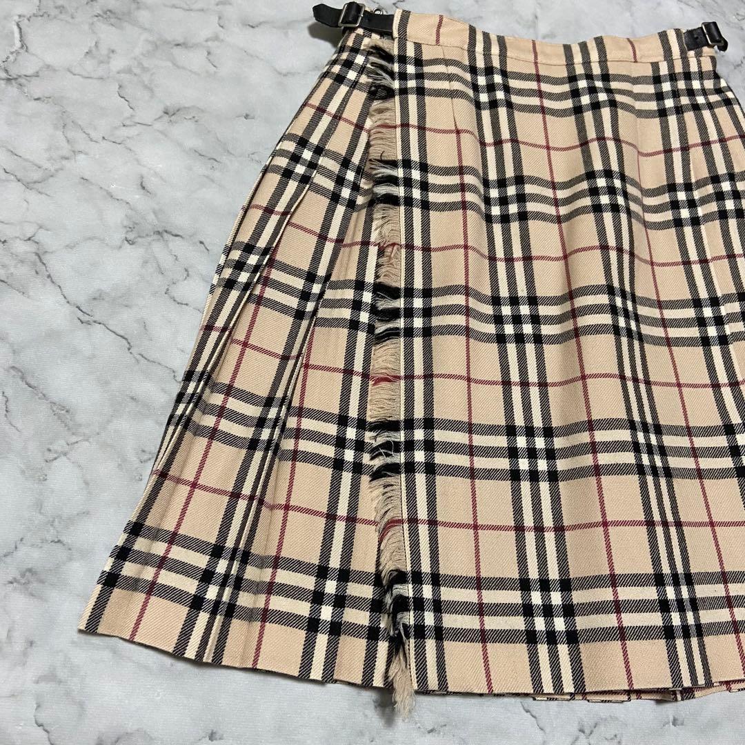 BURBERRY バーバリーロンドン　ラップスカート プリーツ ノバチェック
