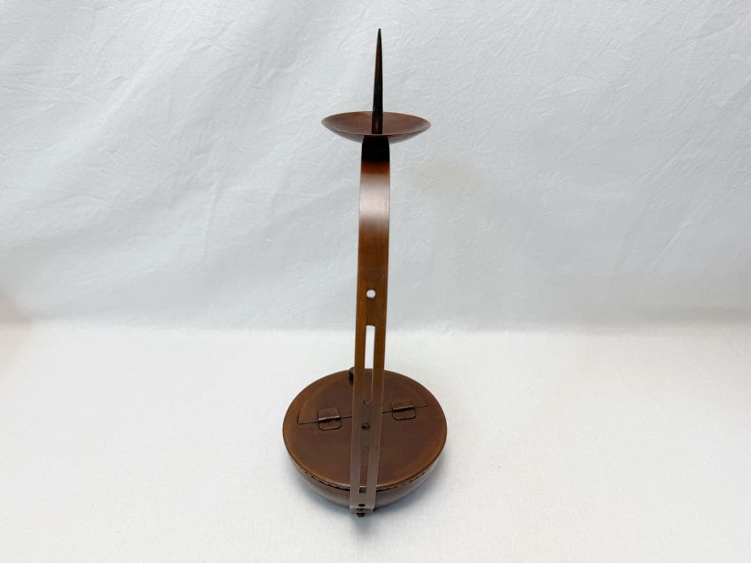 未使用 茶道具 銅製 手燭 燭台 蝋燭立て 夜咄 膳燭 紙箱