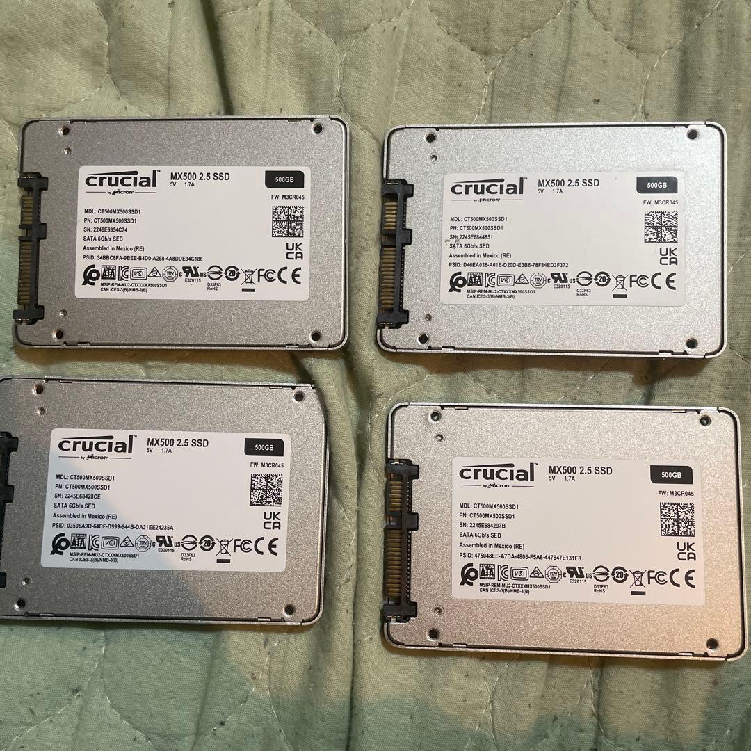 crucial 500GB SATA SSD 4枚セット