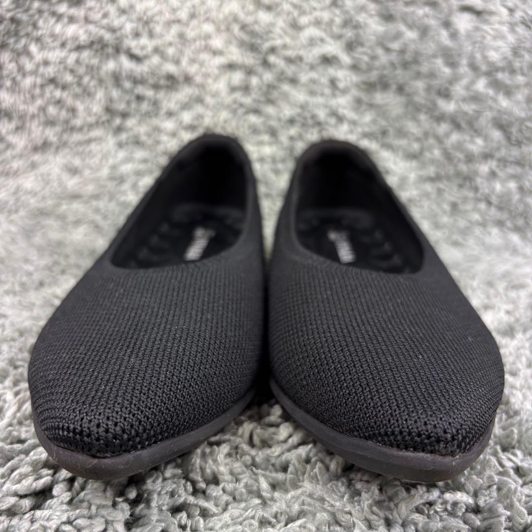 未使用級 VIVAIA ブラック ポインテッドトゥ フラットシューズ 24.5