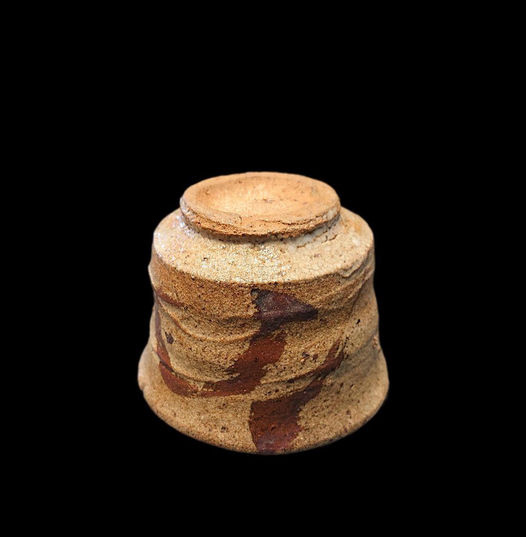 西岡小十 絵唐津ぐい呑 『唐津焼の神様』 共箱、共布、栞、付属品揃い #ぐい呑み