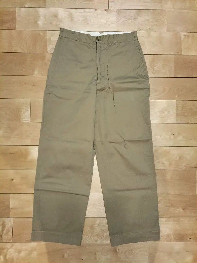 60s USMC（米海兵隊）カーキ・チノパンツ アルミジップ　W33表記