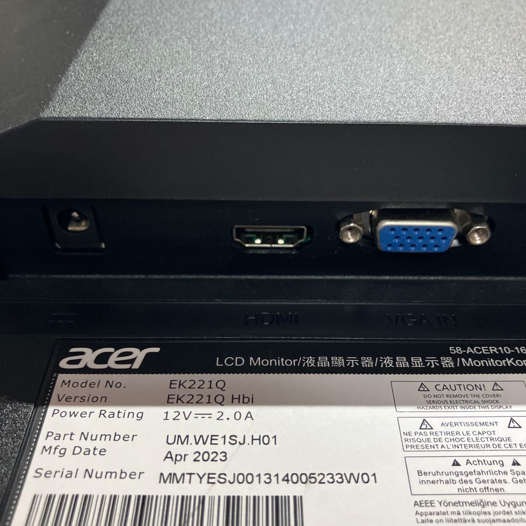acer EK221Q FHD 液晶モニター 21.5インチ