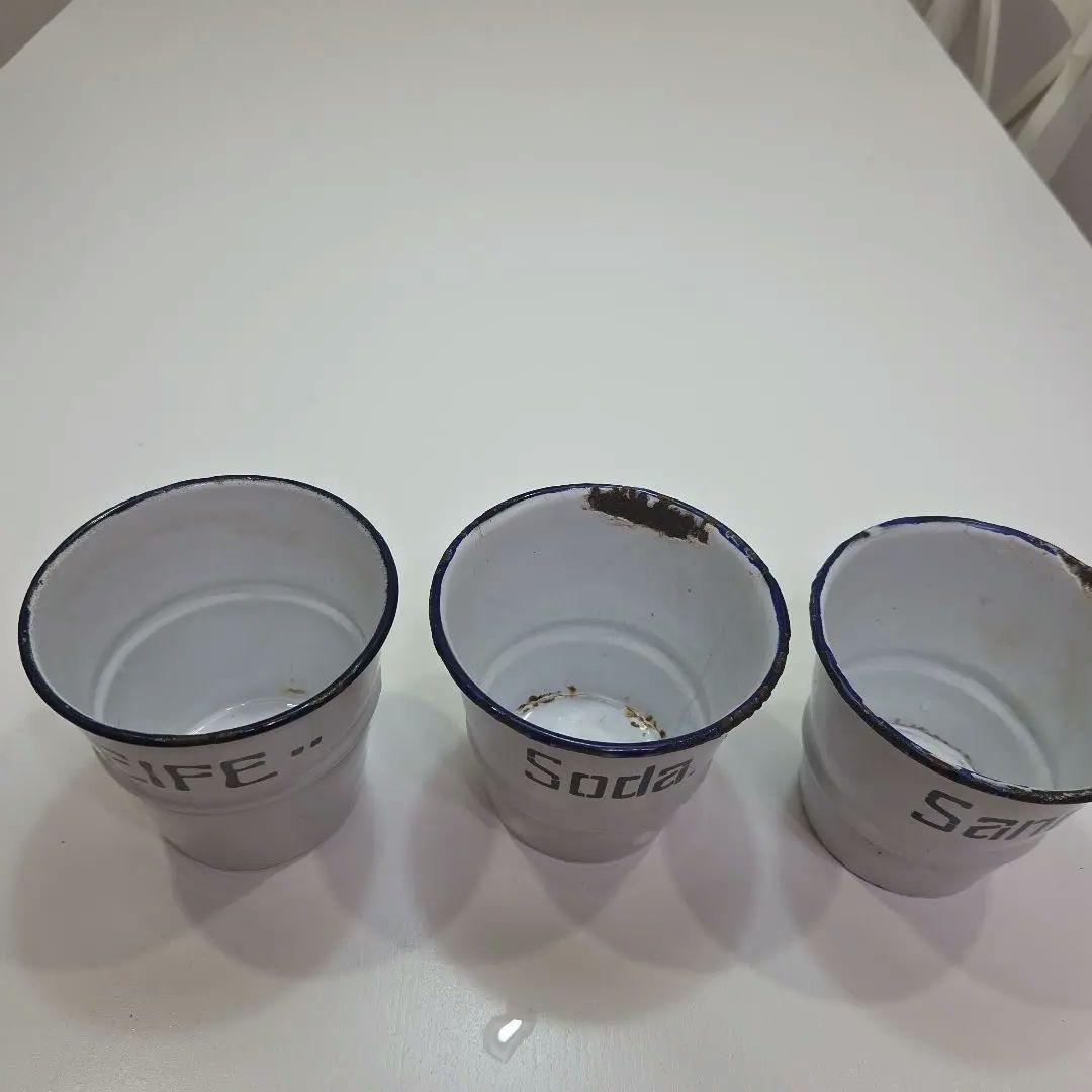 アンティーク ホーロー収納トレイ