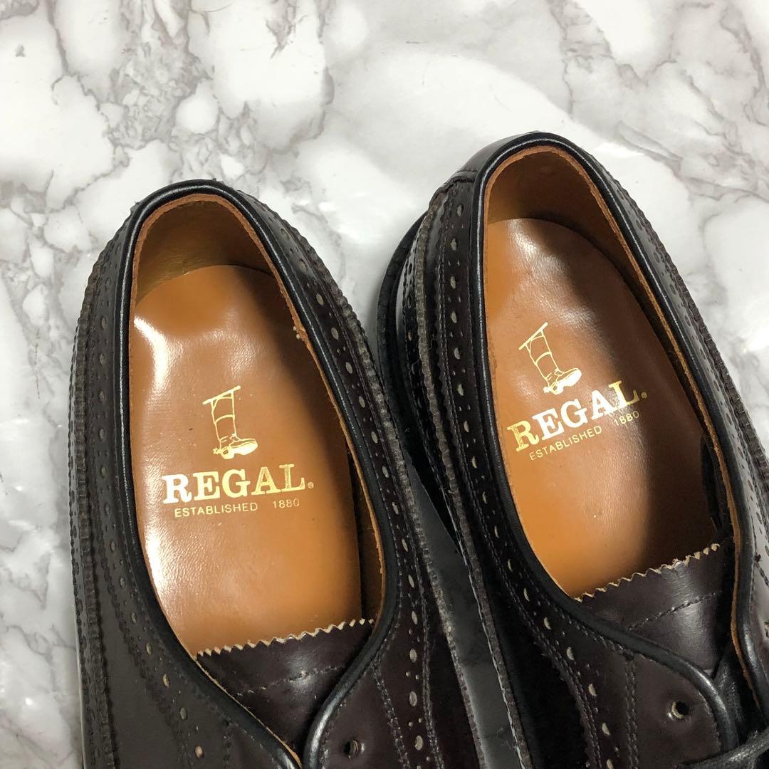 極美品✨️ REGAL ウイングチップ レザー 本革 メダリオン 26cm