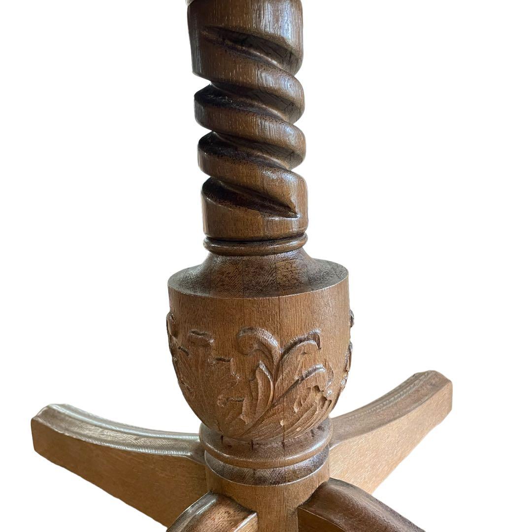 HR221 【希少ビンテージ】maruni 美しい螺旋柱　カービング　テーブル