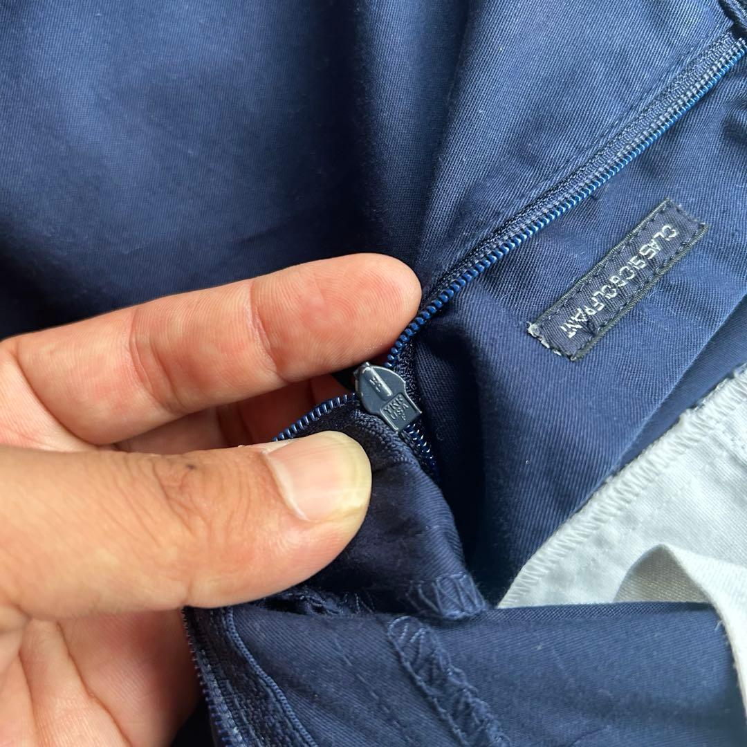 90s ポロゴルフ 2タックチノトラウザーズ ネイビー 実寸34×30 状態良