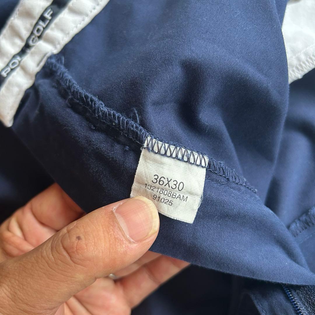 90s ポロゴルフ 2タックチノトラウザーズ ネイビー 実寸34×30 状態良