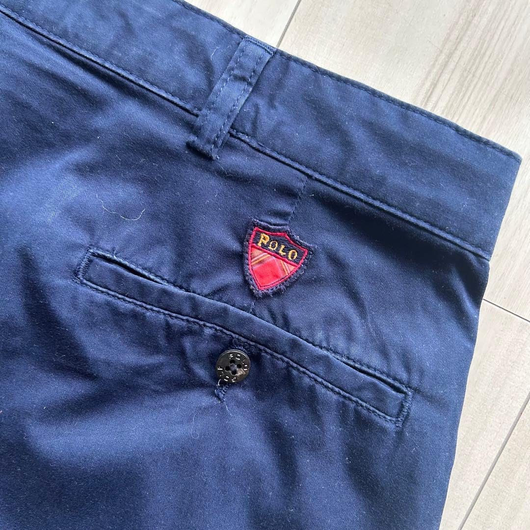 90s ポロゴルフ 2タックチノトラウザーズ ネイビー 実寸34×30 状態良
