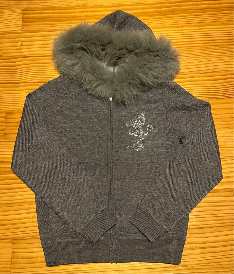 オースチンリード フォックスファーフード付きニットジャンパー